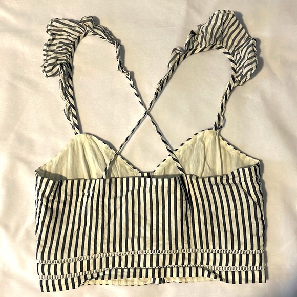 H&M Ruffle Striped crop tank, 6 - Picture 2 of 4